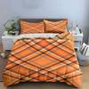 Orange plaid check pattern. Bedding sets Duvet cover sets Duvet covers Pillowcases(1* Duvet Cover 2* Pillowcases without duvet insert)