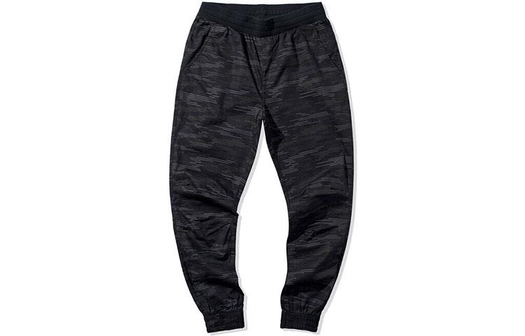 Li Ning BADFIVE Knitted Sweatpants Men s Black Camouflage AKXQ123-3 M