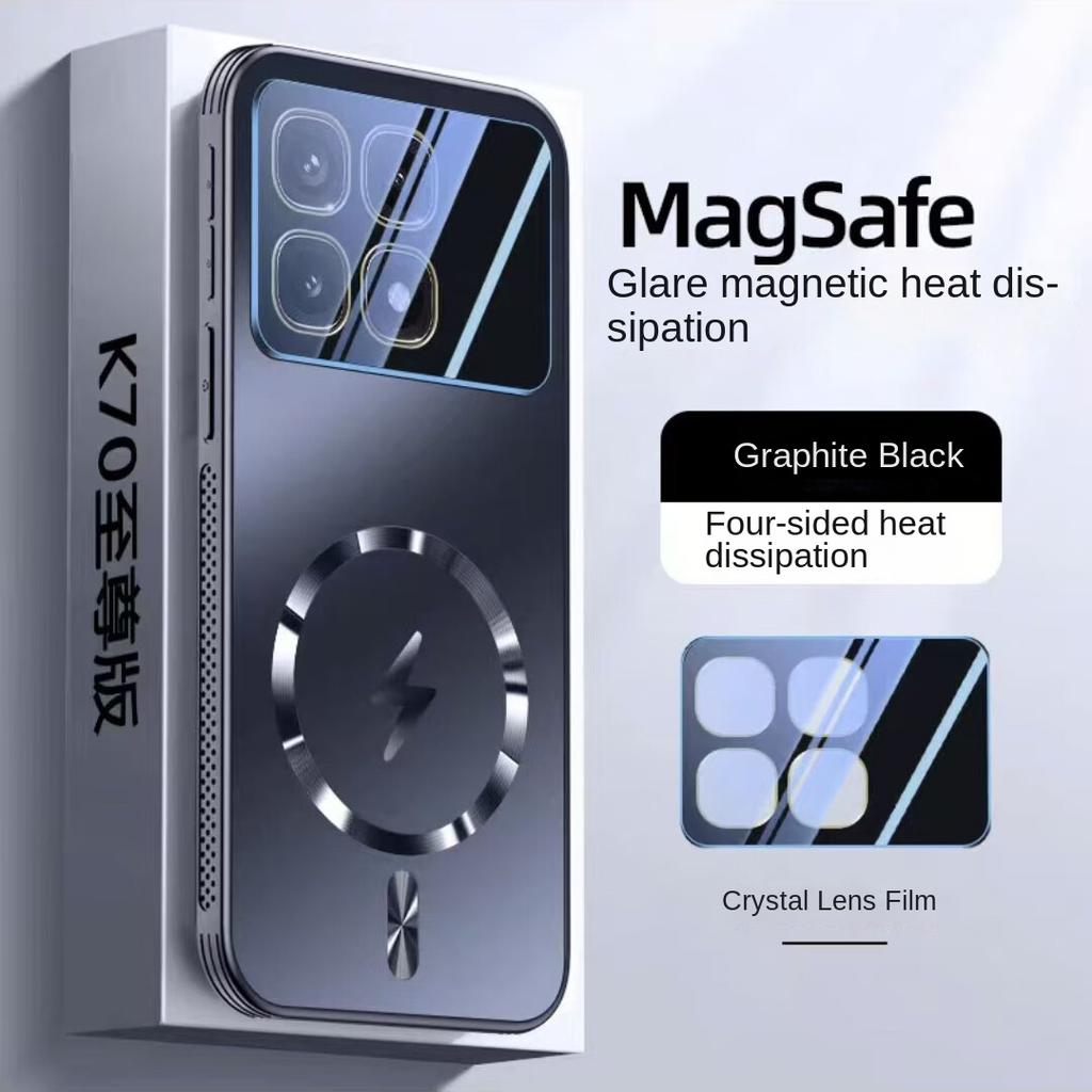 Protective Case for Redmi K70, K70ultra, K70e, K70pro, with Magnetic Adsorption, Heat Dissipation, Matte, Full Cover, New