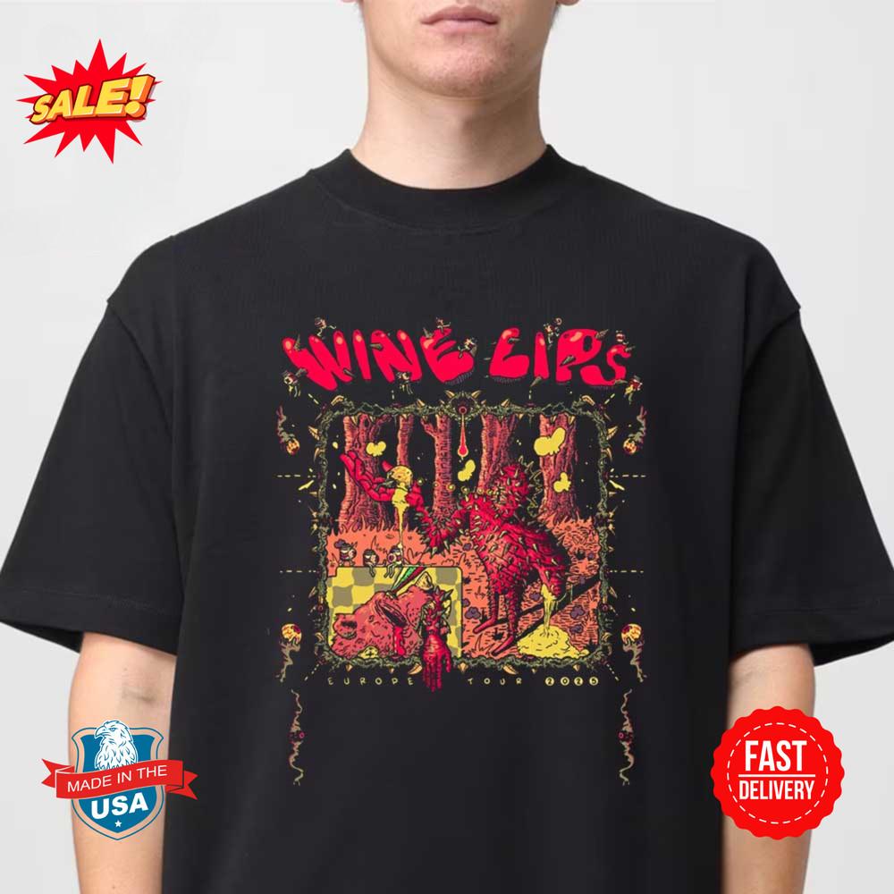 

Wine Lips Band Europe 2025 Classic 1 Side T-Shirt Unisex T-Shirt XXXXL
