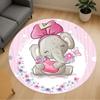 1pc Elephant, Flowers Round Chair Mat Area Rug - Non-Slip, Floor Mat for Office, Bedroom, and Indoor Decor C1125306