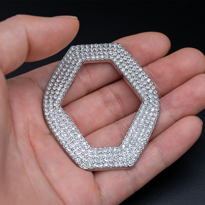 

Steering Wheel Bling Crystal Emblem, Shiny Auto 3D Metal Logo Sticker Decals fit for Renault fit for Renault