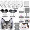 Handmade White Mask Kit Half Face Mask Felt Sheet Cat Mask Faux Fur Blank Mask Animal Mask Cosplay