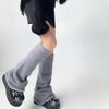 Women Flared Loose Foot Cover Winter Furry Solid Color Leg Warmers Streetwear