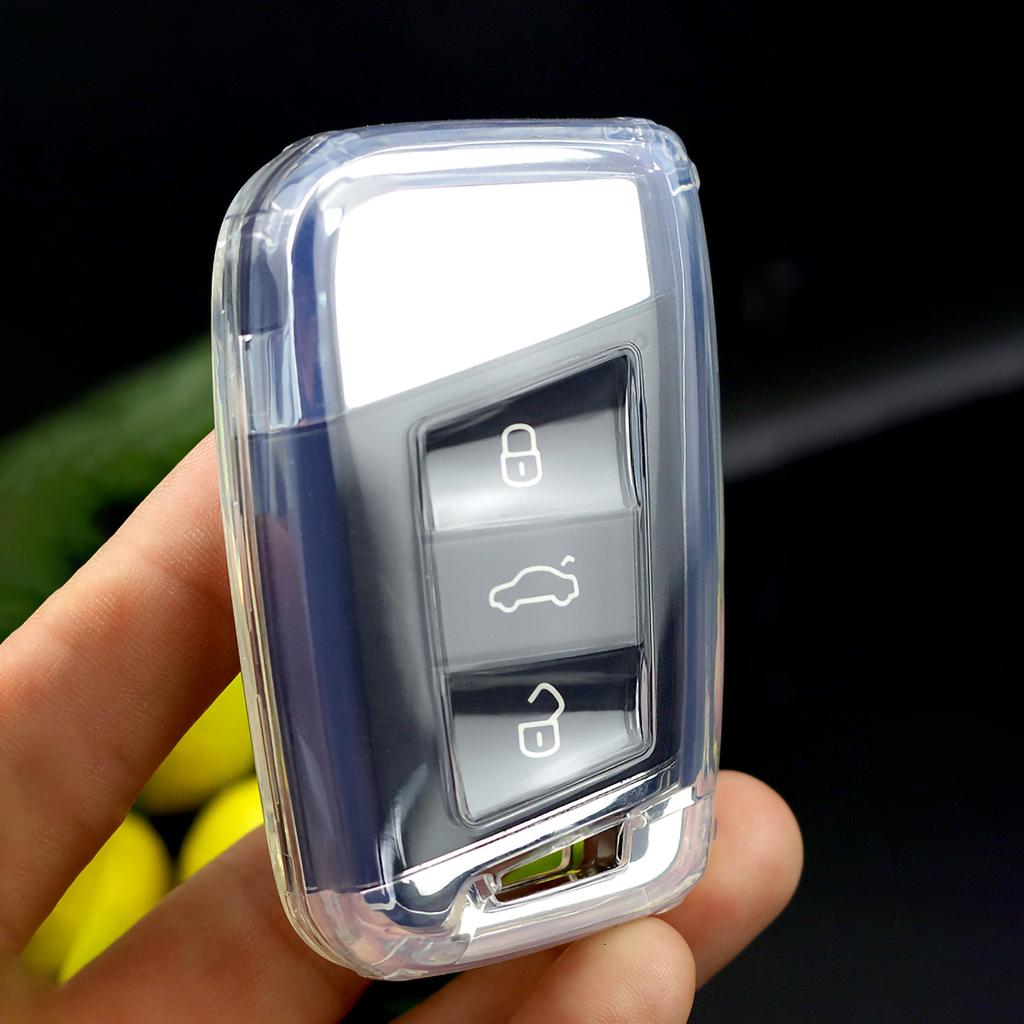For Vw Passat B8 Arteon Atlas Cross Sport Jetta Transparent And Transparent Car Key Fob Cover Pack Accessories