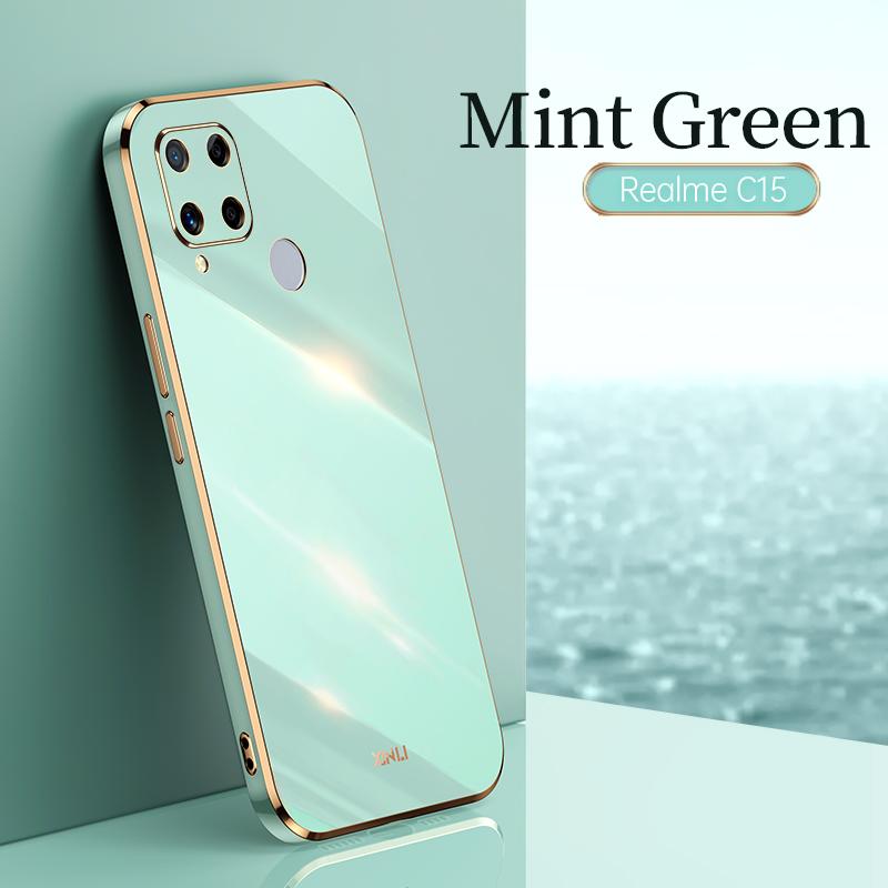 Bling Square Plating Soft Case For OPPO Realme C21Y C35 C31 C20 C17 C15 C12 C11 10 9 9i 8 7 Pro A54 A74 A94 A52 A72 A92 A33 A53 4G 5G Silicone Cover