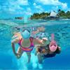 Kids Foldable Snorkel Mask All-in-One Swimming Goggles Anti-choke Adjustable Portable