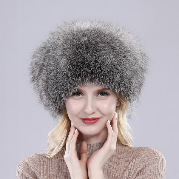 100% Natural real fox fur hat Women cap Thick fur cap Winter warm hat Female fashion for women hat with earmuffs hat