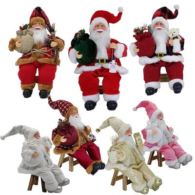 Christmas Character Decoration Hanging Christmas Tree Decoration Christmas Doll Toy 14 Inch Sitting Santa Claus Statue Gift