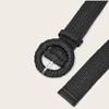New Arrival Woven Retro Cotton-Linen Ethnic-Style Women’s Belt Fashionable Vacation-Style Dress Belt with Round Buckle Accent