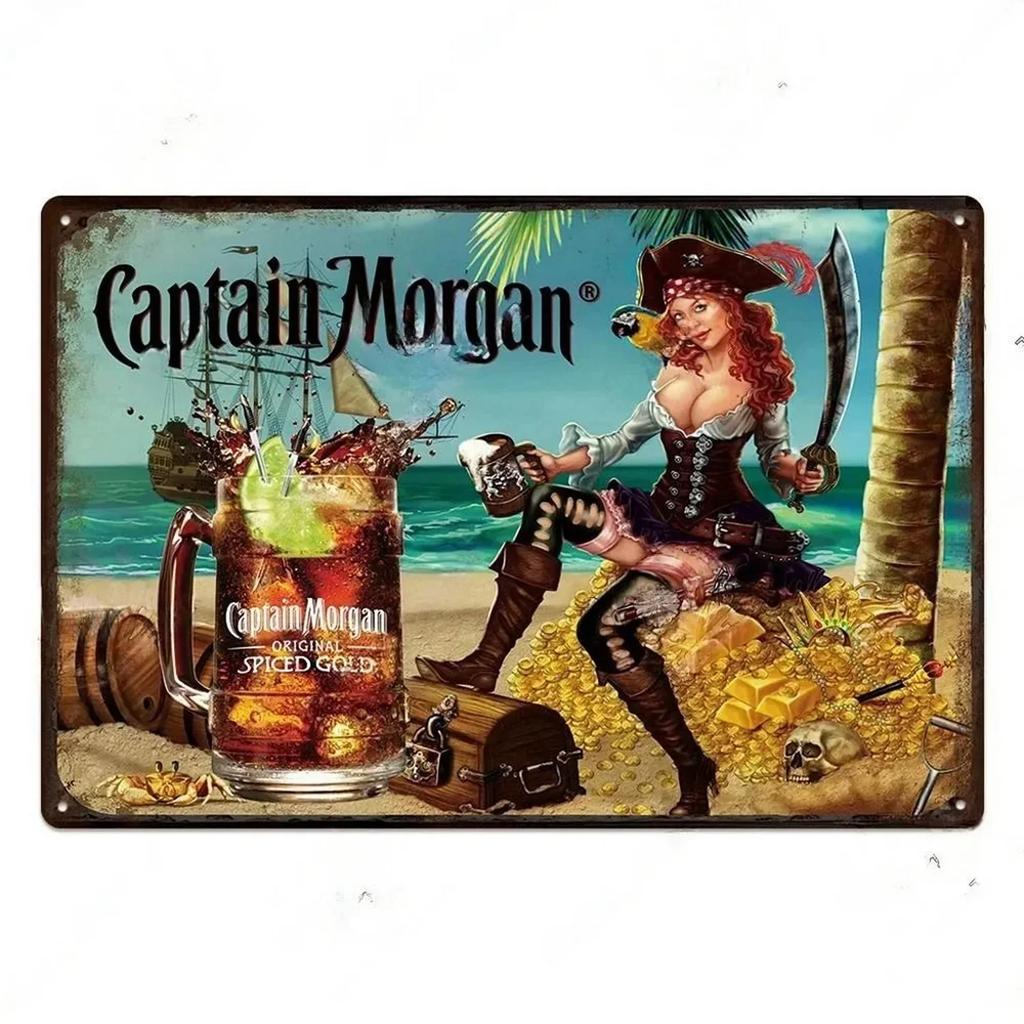 Vintage Metal Tin Sign  Captain Original Wall Decor Plaque Retro Art Poster for Man Cave Home Cafe Garden Club Bar  Iron Paintin