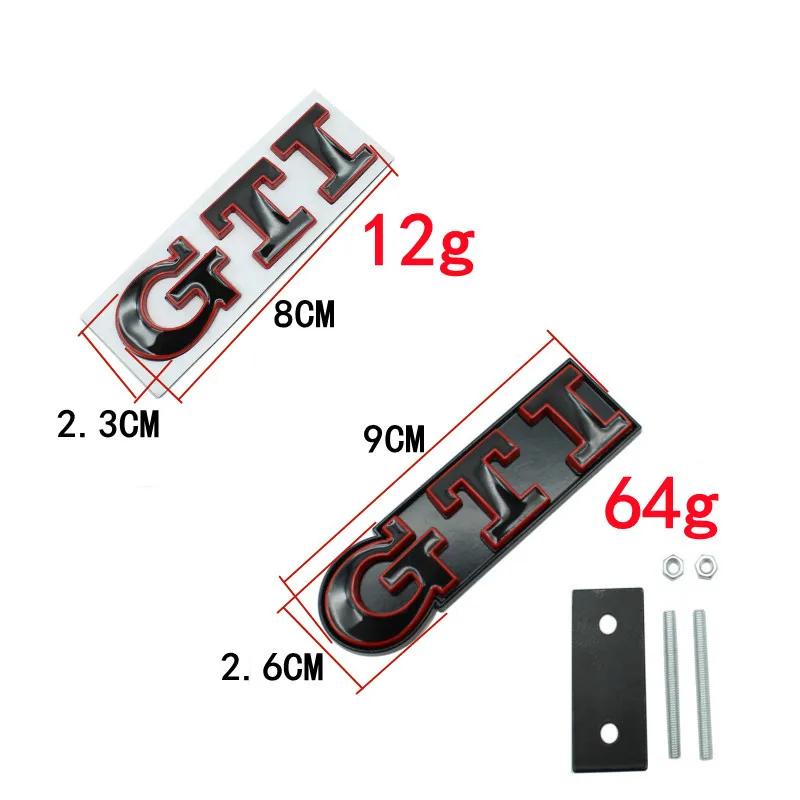 3D Metal GTI Badge Car Front Grille Emblem for Volkswagen VW Caddy Golf 5 6 7 8 GTD Polo Jetta Passat B5 Tiguan Touran MK3 MK5 RJ4
