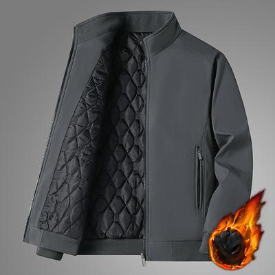 Middle-aged and Elderly Men's Winter Padded Padded Jacket with Wool Padded Padded Jacket Winter Coat