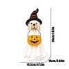 Halloween Ghost And Imp Figurine Pumpkin-carrying Ghost Dog And Ghost Cat Statue Resin Craft Decoration For Kitchen Fireplace