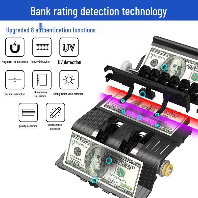 Chuanwei 5100 Multi-Currency Bill Counter CN Plug (adapter Included)