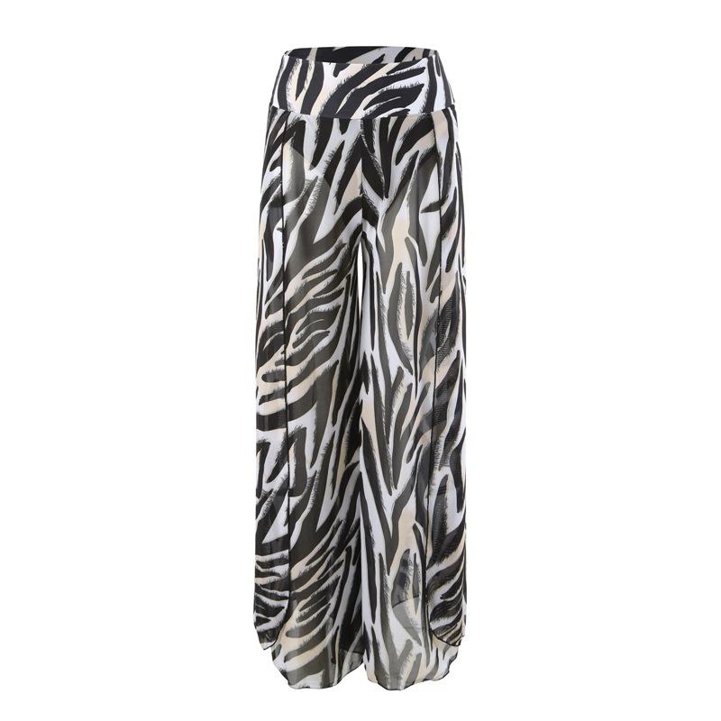 Women Three Piece Printed Bikini Long Pants Swimwear Bathing Suit