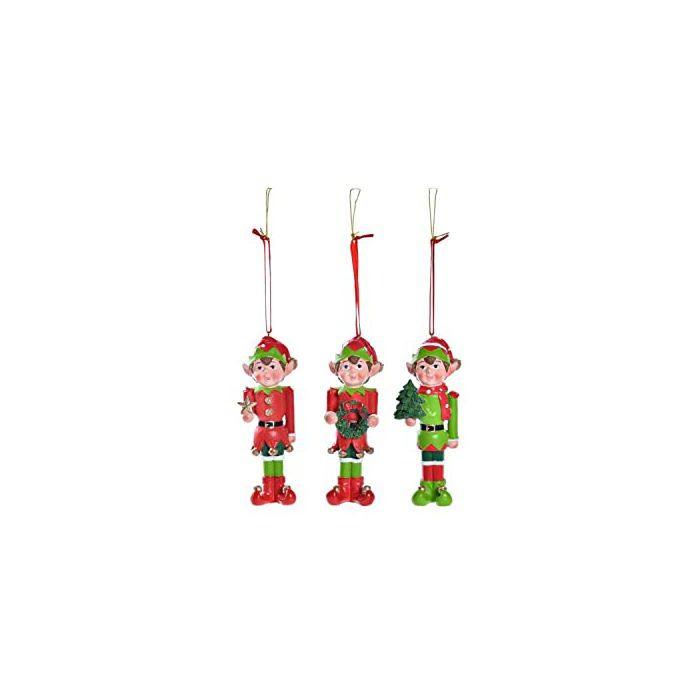 Ornement de Noël en résine - DKD Home Decor - Rouge et vert - 5x4x14 cm - Thème Arc-en-ciel - Thème Amour