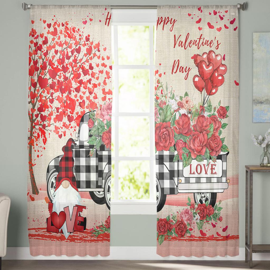 Perdele Tulle Pitice cu Camion pentru Living Decor Acasă Cortină de Fereastră Bucătărie Cortină Voal Transparent