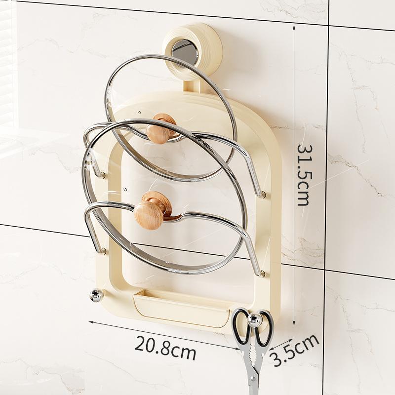 Pot Lid Holder Suction Cup Wall Mounted Cutting Board Holder Detachable Draining Kitchen Storage Multifunctional Storage