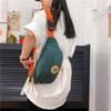 Solid Color Canvas Crossbody Bag Harajuku Waist Bag Fashion Canvas Chest Bag  Sports