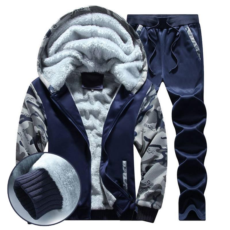 

Повседневный спортивный мужской теплый костюм, новый зимний мужской свитер с длинными рукавами, утепленный плюшевый костюм, большой кардиган
