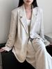 LUXI Women's Autumn Tencel Linen Blazer & Pants Set