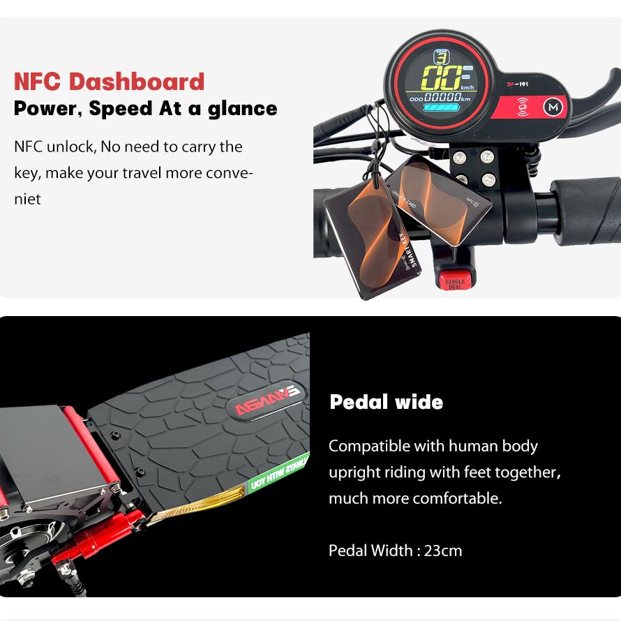 EMANBA X4 EU In Stock 2*800W Powerful Dual Motors Electric Kick Scooter 48V18AH Battery 10 Inch Off-Road Tires E-Scooter 50-60km