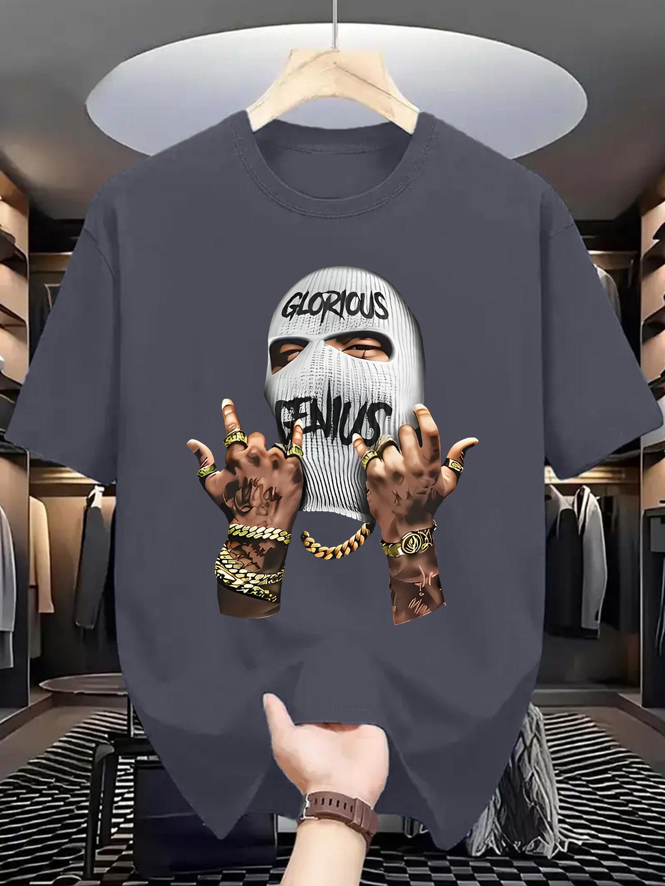 A New Stylish And Personalized Golden Chain Letter Print Casual And Comfortable Sports T-Shirt XS