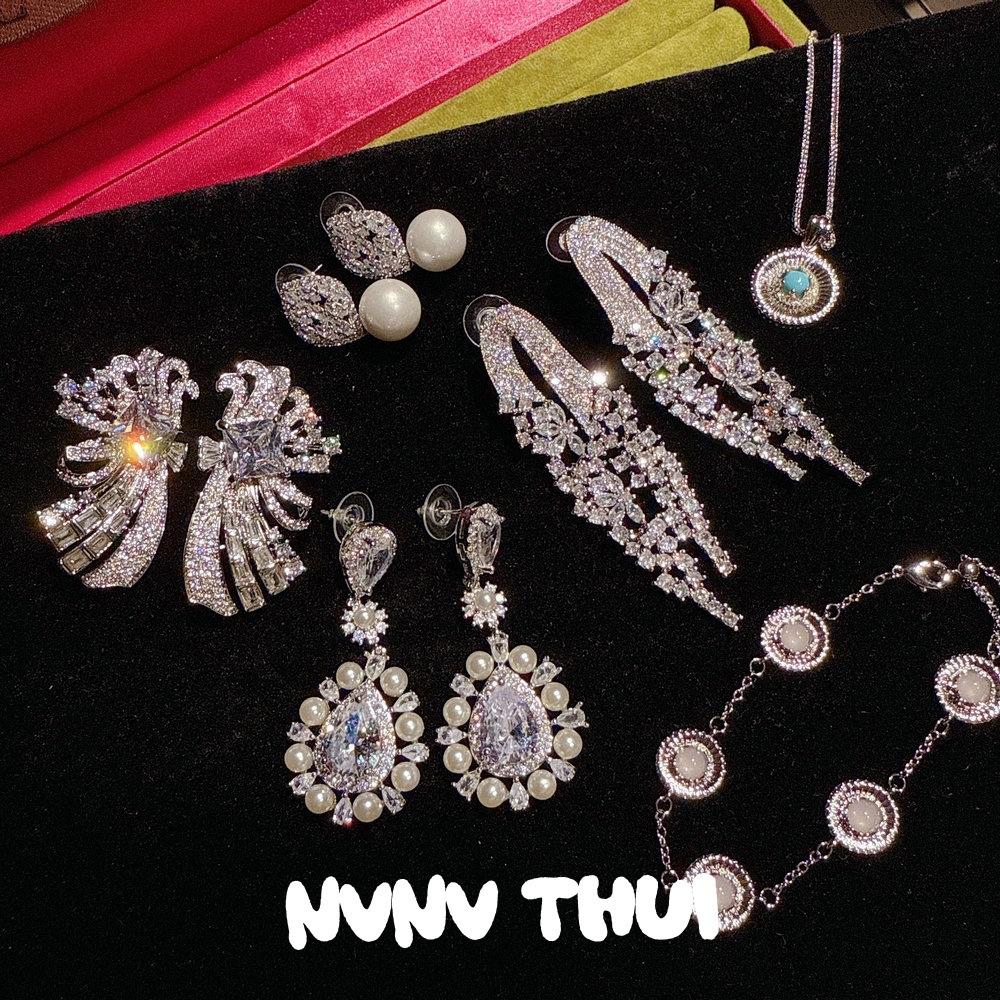 Jewelry, Bright Glazed Sunflower Gemstone Earrings, Banquet Haute Couture Starry Crystal Sparkling Diamond Earrings, Earrings