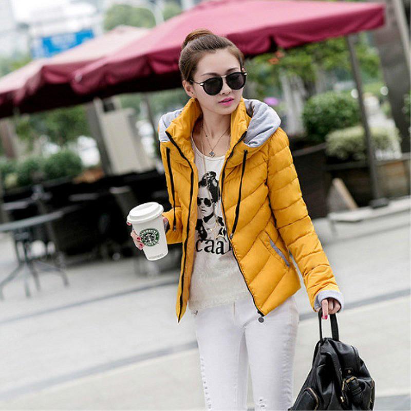 Female Winter Warm Parkas Solid Color Full Sleeve Cotton-Padded Thickening Slim Outerwear