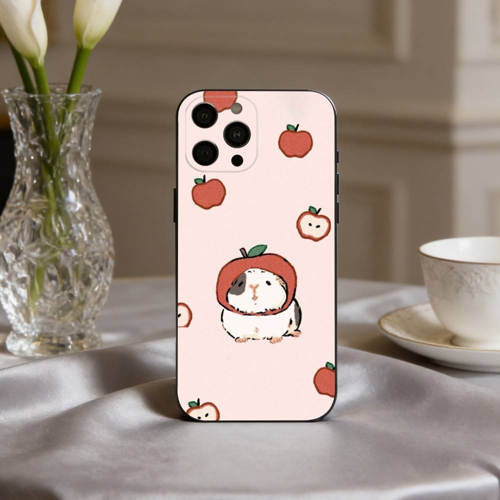 

C-Cute-E C-Cartoon-N H-Hamster Phone Case For iPhone 17,16,15,14,13,12,11 Plus,Pro Max,XS,Soft Silicone Black Cover iPhone14Pro