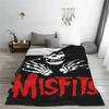 Misfits Horror Punk Rock Band Coperta Corallo Pile Peluche Decorazione Relax Leggera Coperta da Viaggio Biancheria da Letto Plaid