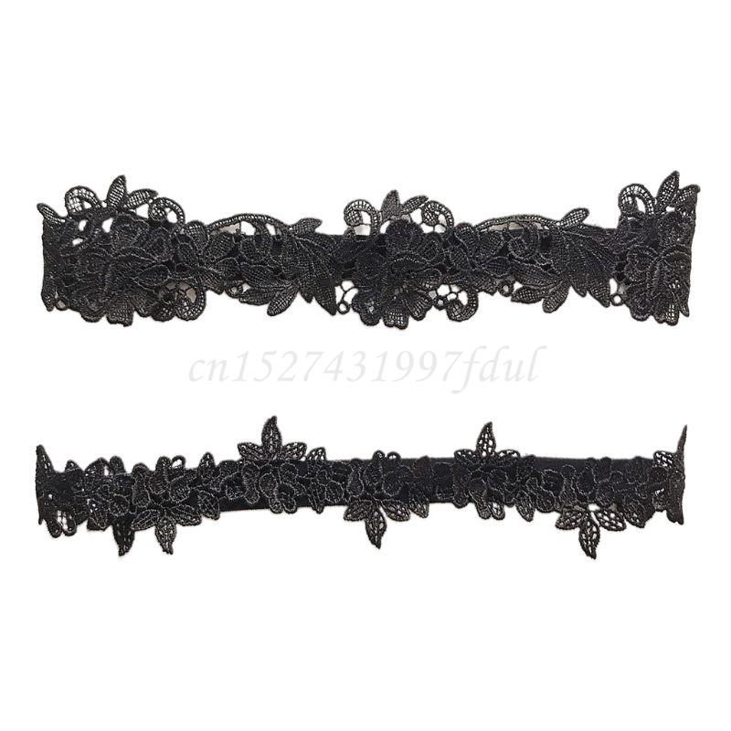 

Женские вышитые цветочные кружевные кольца на бедра, набор свадебных выпускных свадебных декоративных эластичных колец, однотонные полые бесшовные подвязки для ног