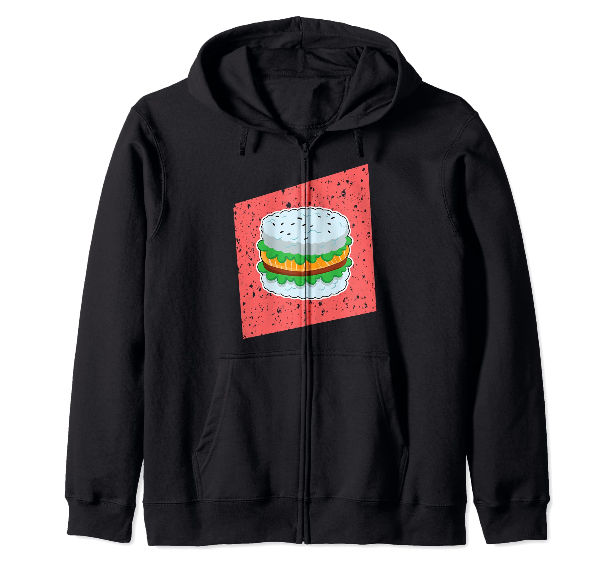 

Sushi Burger Japanese Food Hamburger Fan Art Gift Zip Hoodie чорний