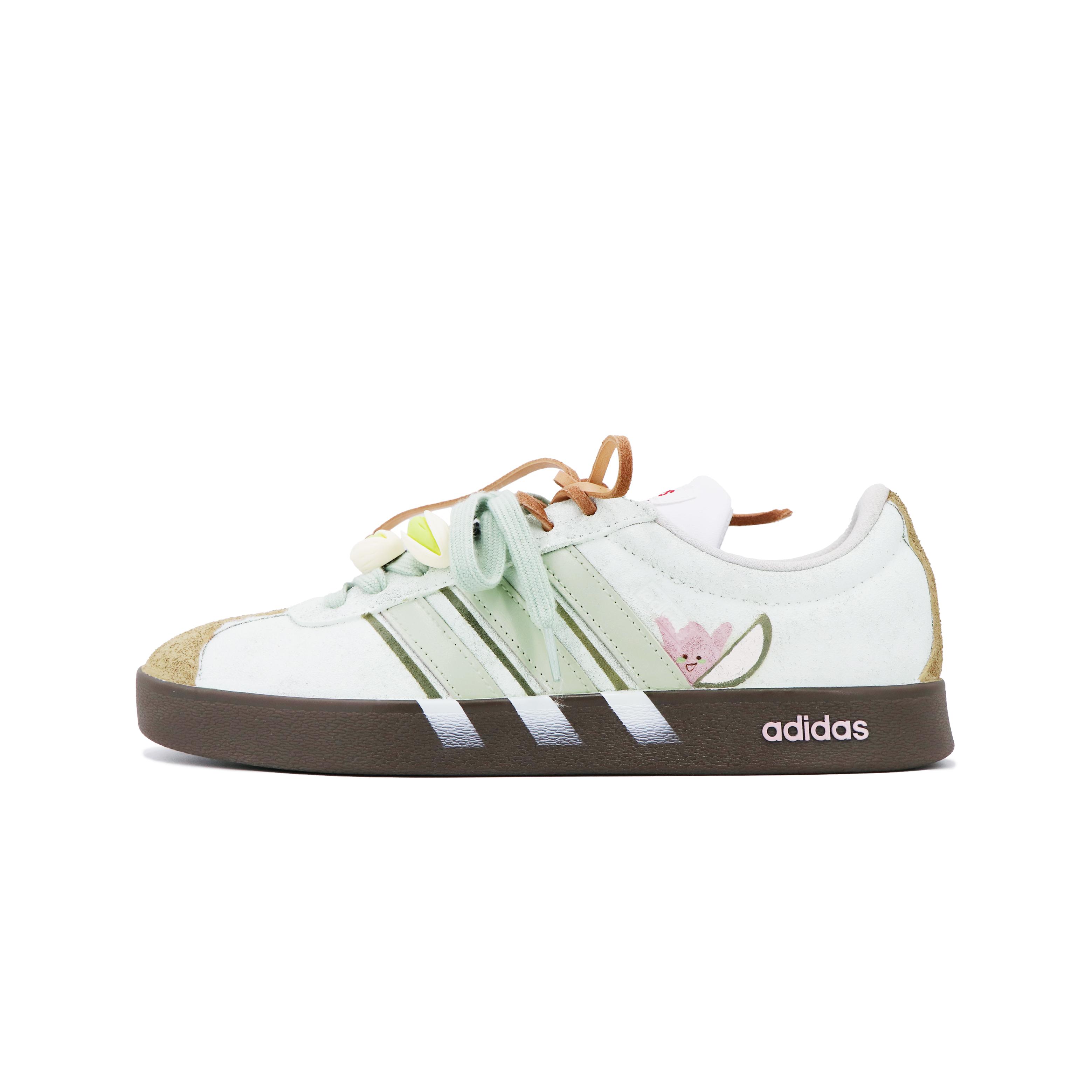 Adidas VL COURT 2.0 Cushioning Abrasion Resistant Cushioning, Wear Resistant Low top Skateboard Shoes Unisex Green HQ1802(Team17-) 42⅔