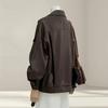 Meilade Damen Verdickte Leder Motorradjacke, Herbst/Winter 2026, Nischenstil, Mit Samt gefüttert, Lockerer Schnitt.