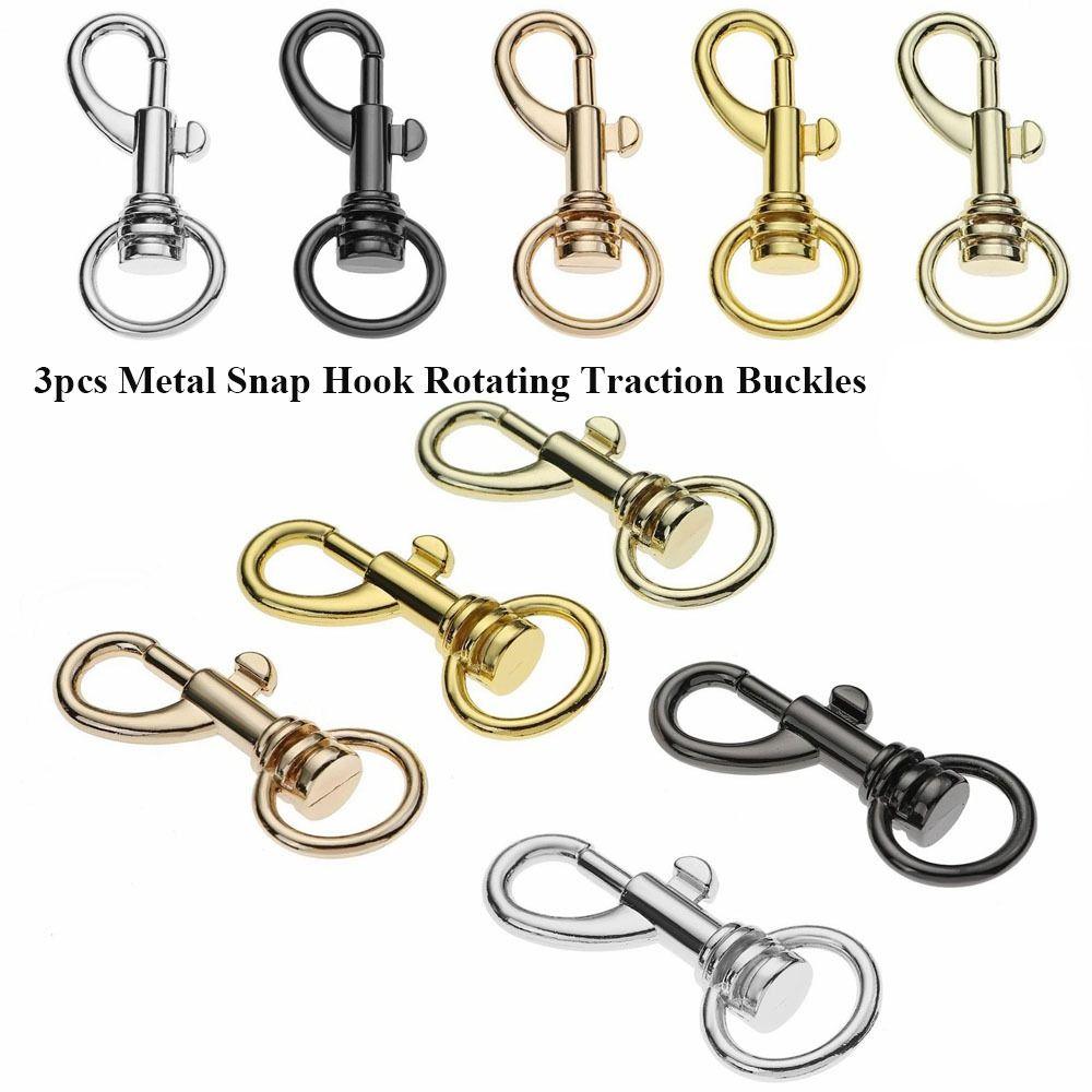 

3pcs Luggage Hardware Accessories Traction Buckles Rotating Trigger Clips Leather Strap