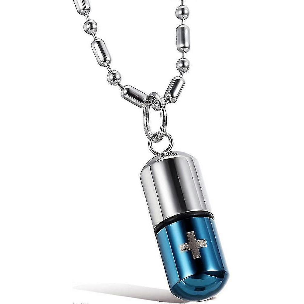 Jewelry Stainless Steel Sos Capsule Emergency Capsule Pendant With Chain Necklace For Women