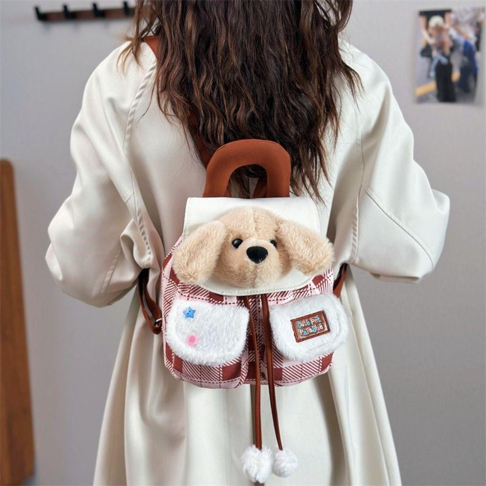 Large Capacity Cartoon Dog Backpack Adjustable Straps Animal Shoulder Bag Gift