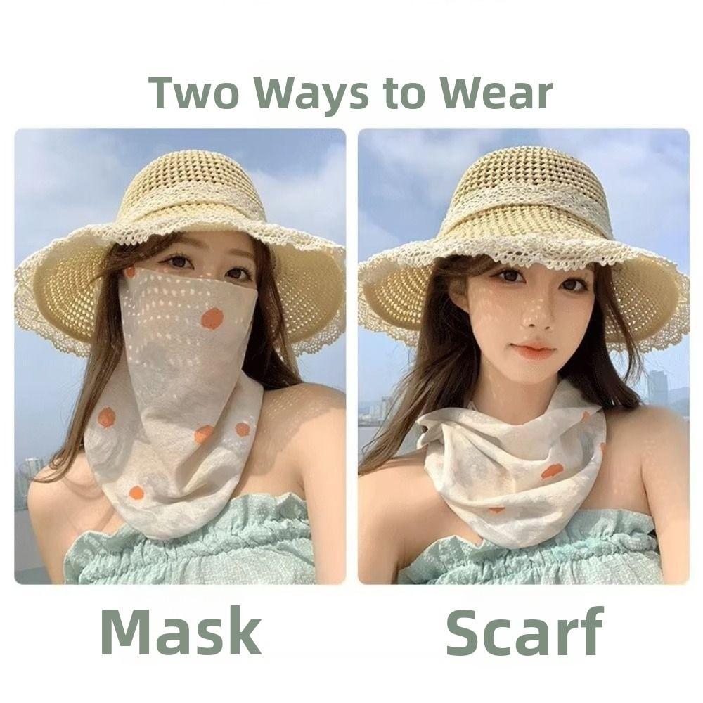 Thin Sun Protection Face Mask Breathable Ear Hanging Face Cover for Summer Outdoor Sports