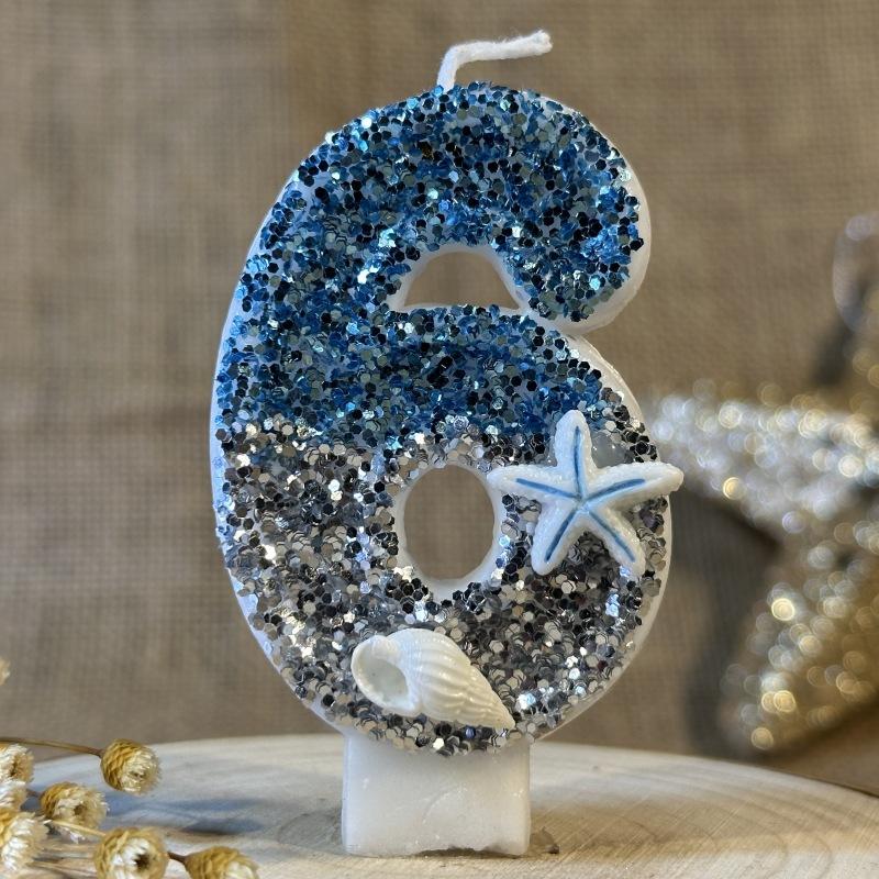 Digital Birthday Candle Cake Decoration Party Celebration Ocean Creative Handmade Diy