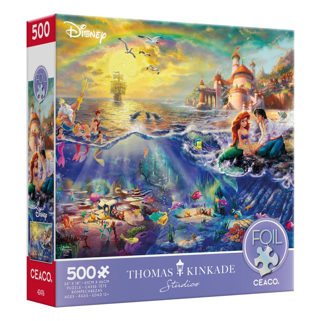 Ceaco Foil Puzzle Disney Thomas Kinkade The Little Mermaid 500 Piece Jigsaw Puzzle - - - - -