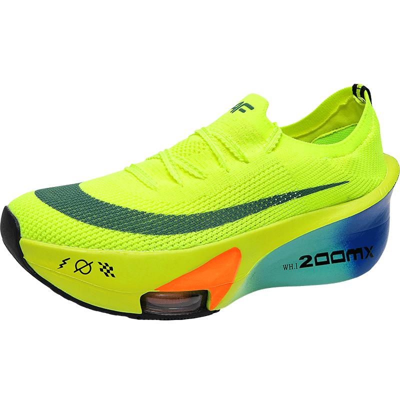 Marathon Air Cushion Men Sports Running Shoes Breathable LightweightNonskid Carbon Plate Sneakers Women s Comfortable Athletic 36 зелёный