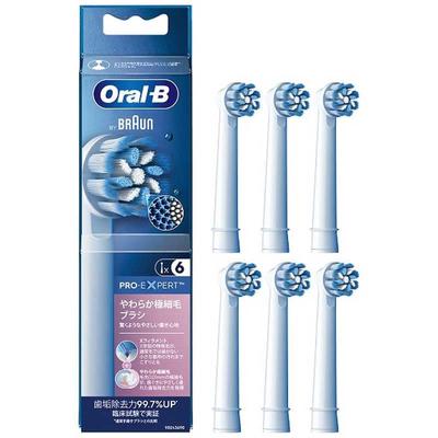 EB60X6EL Oral-B Ersatzbürstenkopf für Elektrische Zahnbürste Weich Extra Fein 6 Stück (Weiß) Zahnbürste, Borste,