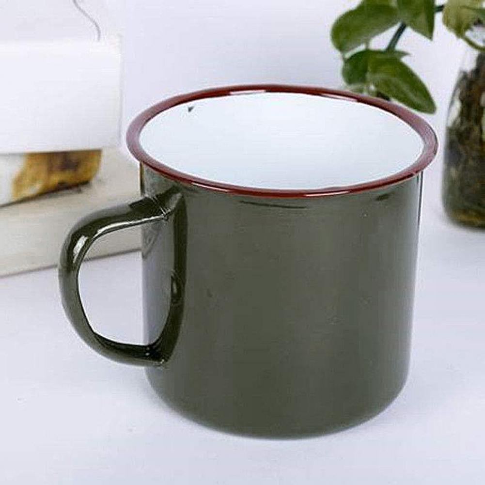 360/500/660ML Emaille Milchbecher Rostfrei Gesund Umweltfreundlich Retro Wasserbecher Mit Deckel Haushaltswaren