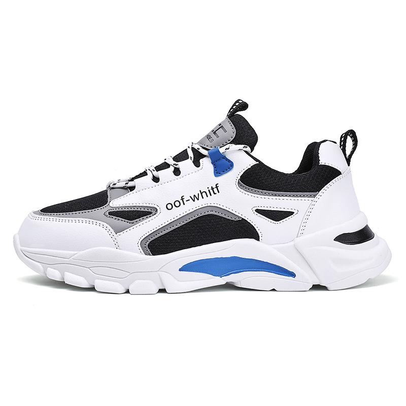Lente Nieuwe Heren Sportschoenen Lage Top Kleurcontrast Papa Schoenen Ademend Koreaanse Hardloopschoenen 40 black