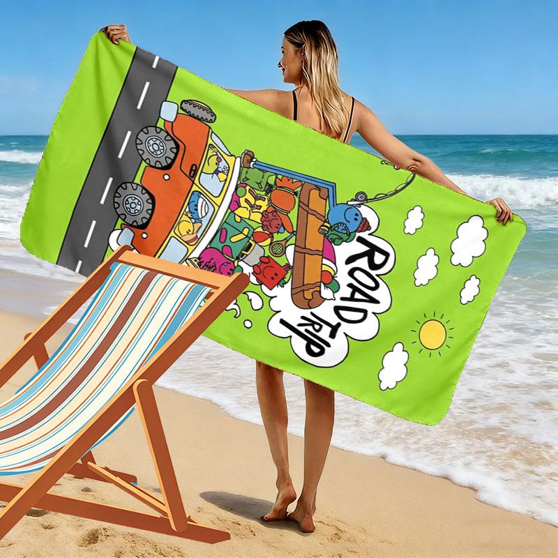 Sig. Asciugamano da Spiaggia Uomo Stampa Little Miss, Asciugamano Grande Morbido Asciugatura Rapida per Spiaggia Campeggio Nuoto