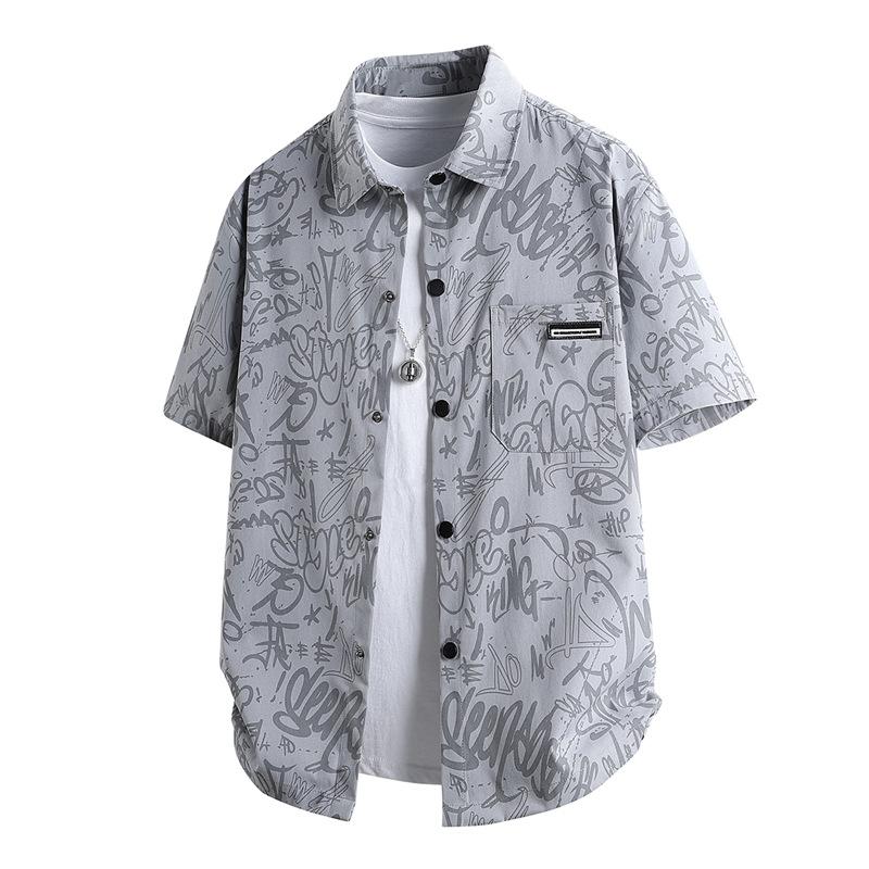Men Loose Casual Short Sleeve Camouflage Print Street Style Shirt