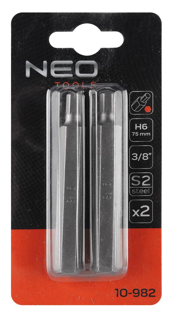 HEX bit 6 x 75 mm, S2 x 2 pcs.