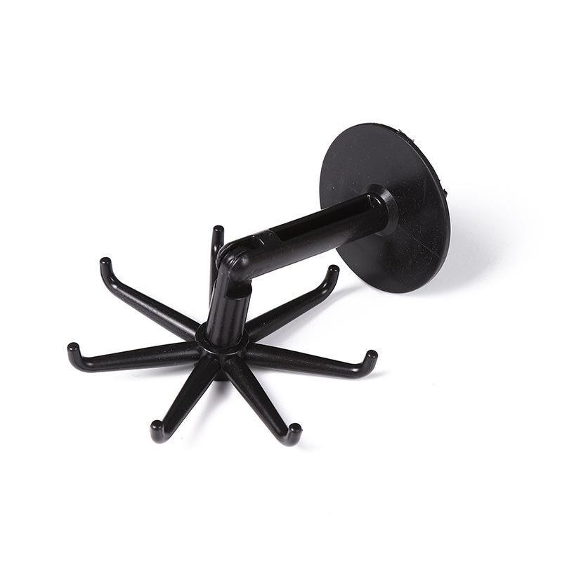 

Вращающийся многофункциональный крючок для хранения на кухне с 7 лапками - бесшовный дизайн на 360° без проколов чёрный